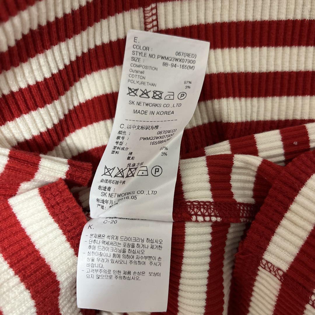 SJYP タグ付き 赤と白のストライプ タートルネック 定価118000 希少