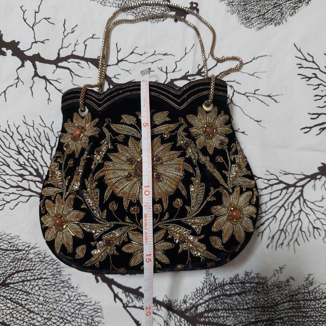 ビーズバッグ ブラック目立った傷や汚れなし