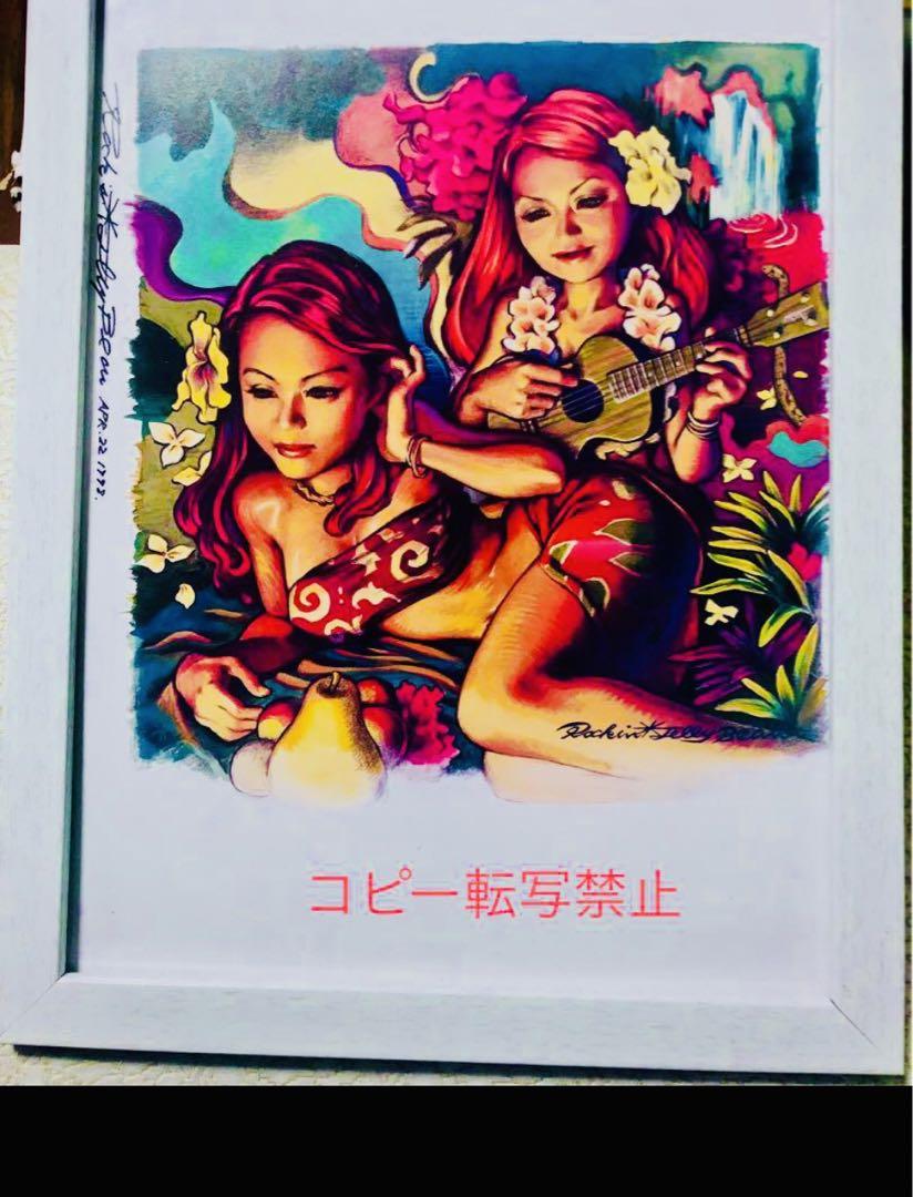 かわいい！ ハワイアン＊ロッキンジェリービーン＊エロステイ＊クリッピング 絵画