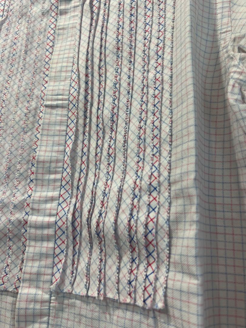 sacai チェック柄プリーツシャツ