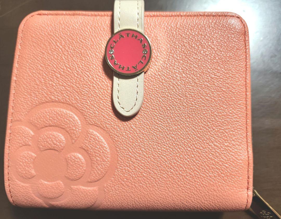 ＣＬＡＴＨＡＳ クレイサス　ブラン ファスナー　フラワー ピンク　二つ折り財布