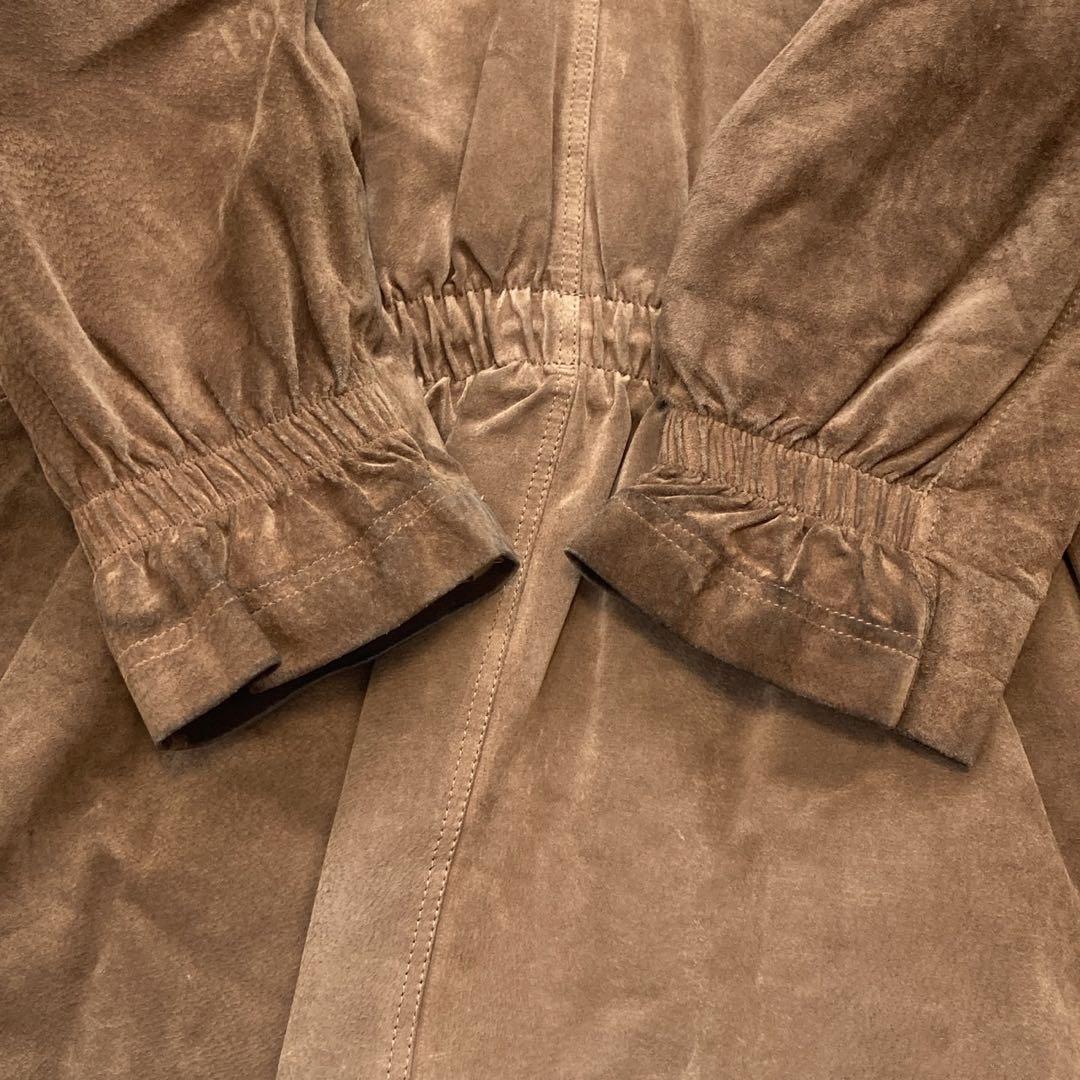 【超稀少✨】BURBERRY レザーコート 切替 羊革 ミドル ブラウン 9