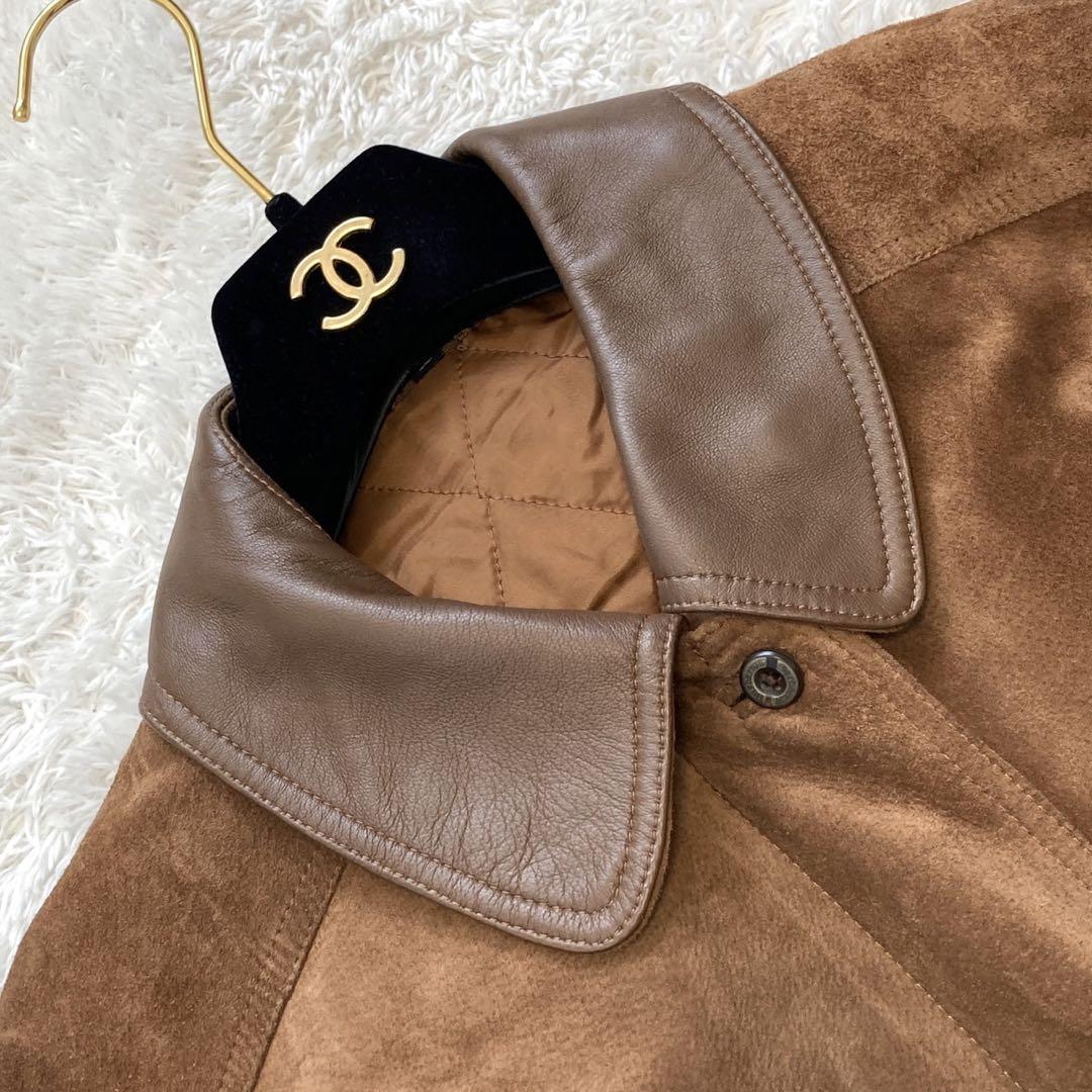 【超稀少✨】BURBERRY レザーコート 切替 羊革 ミドル ブラウン 9