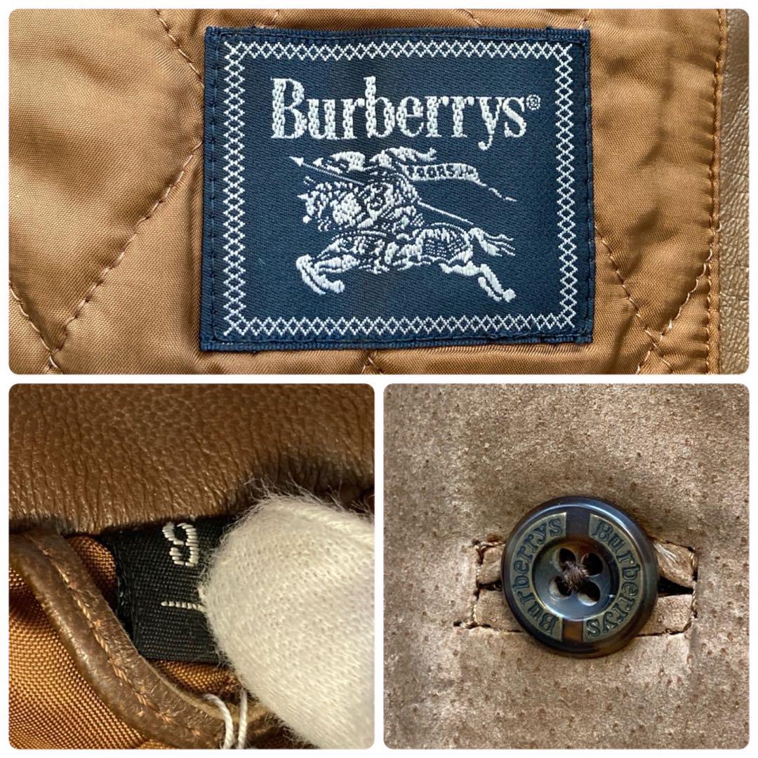 【超稀少✨】BURBERRY レザーコート 切替 羊革 ミドル ブラウン 9