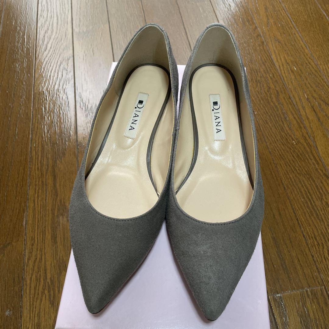 ダイアナ ローヒール パンプス グレージュ 22.5センチ