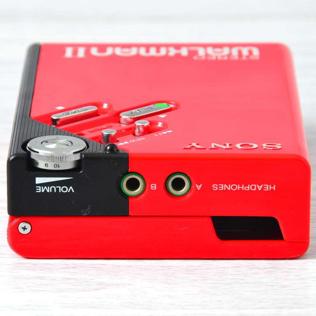 SONY WALKMAN WM-2 カセットウォークマン 赤 ケース付 整備済 SONY WALKMAN WM-2 カセットウォークマン レッド ケース 整備済