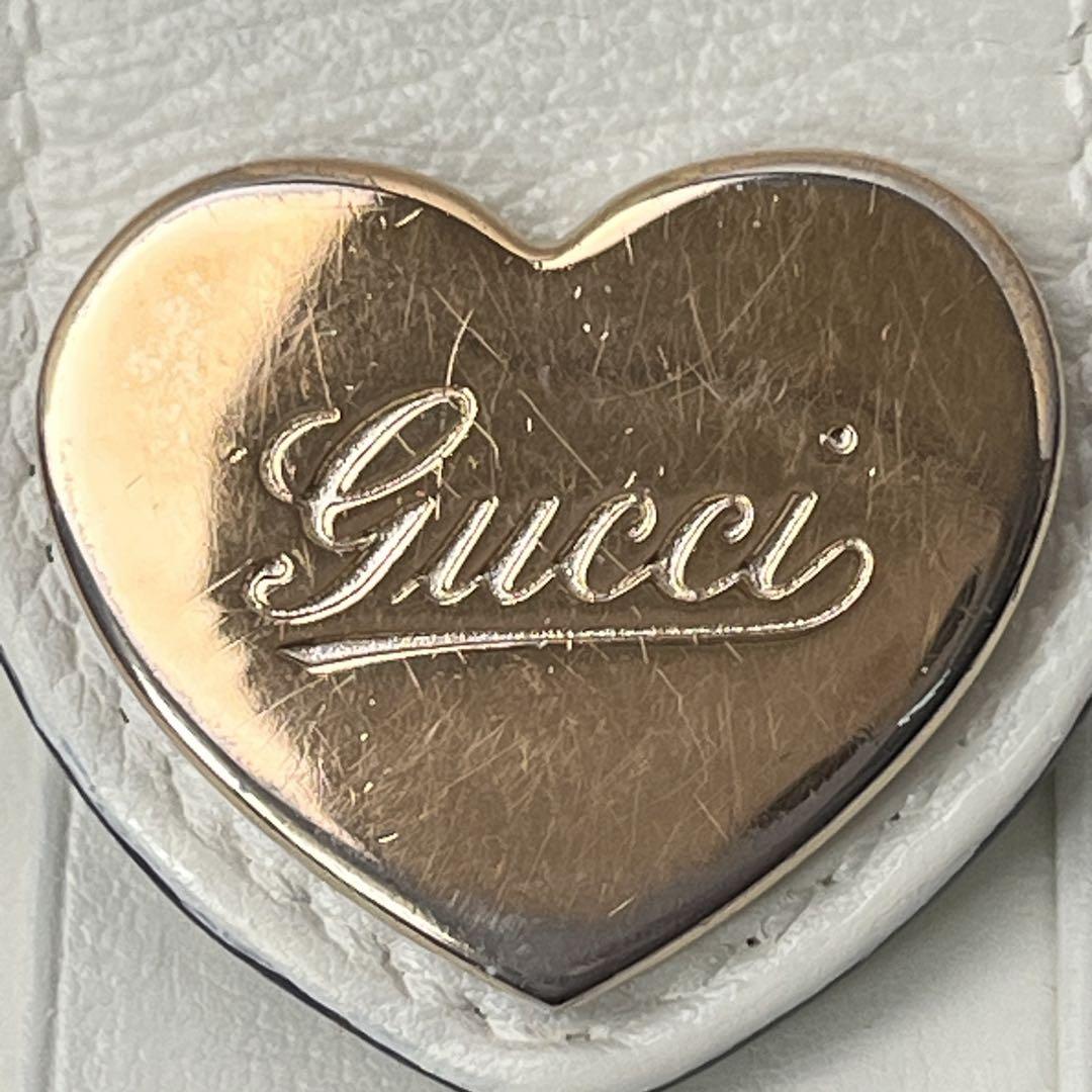 美品✨GUCCI 長財布　ラブリーハート　GGキャンバス ホワイト　レディース