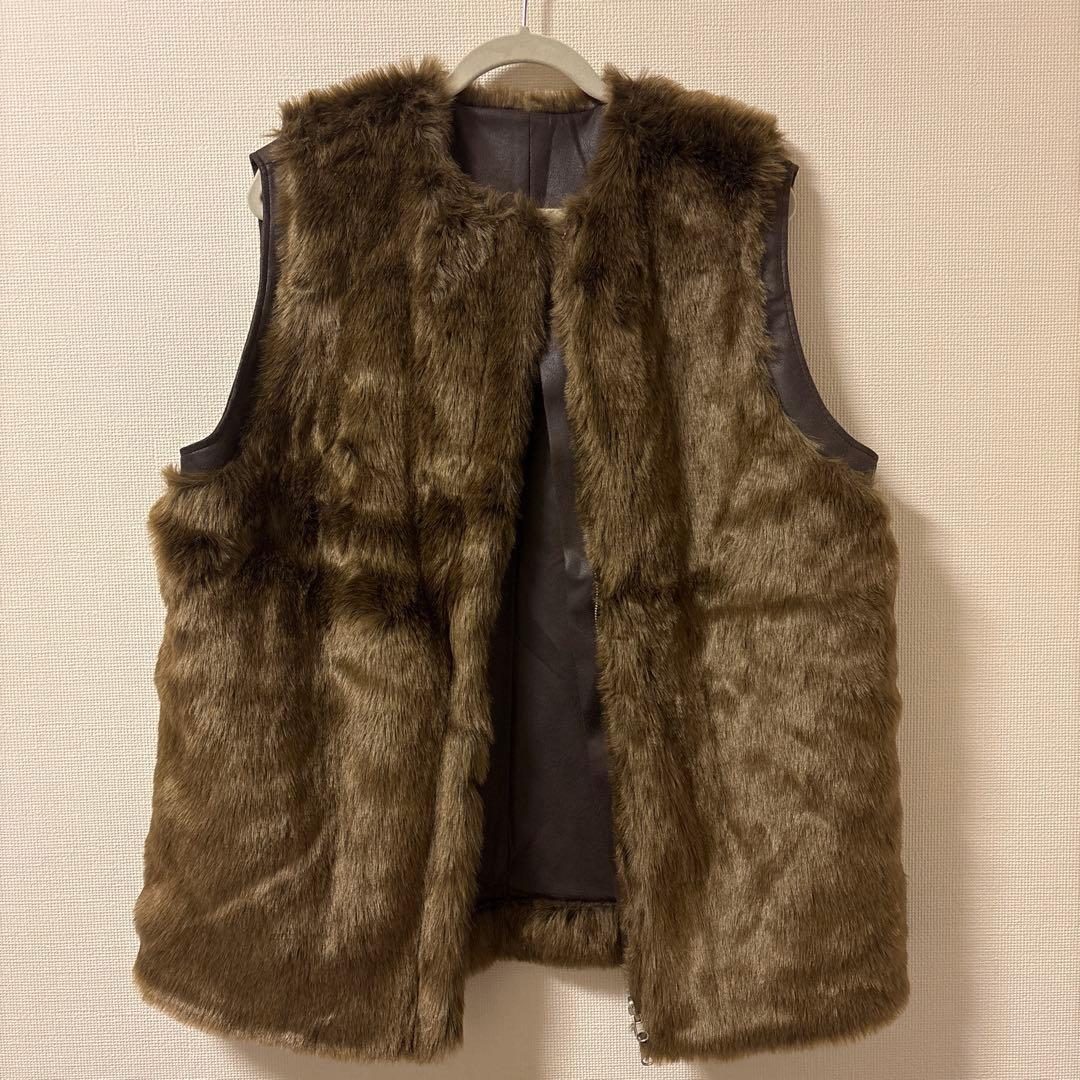 アメリヴィンテージUND reversible mottled FUR VEST - メルカリ