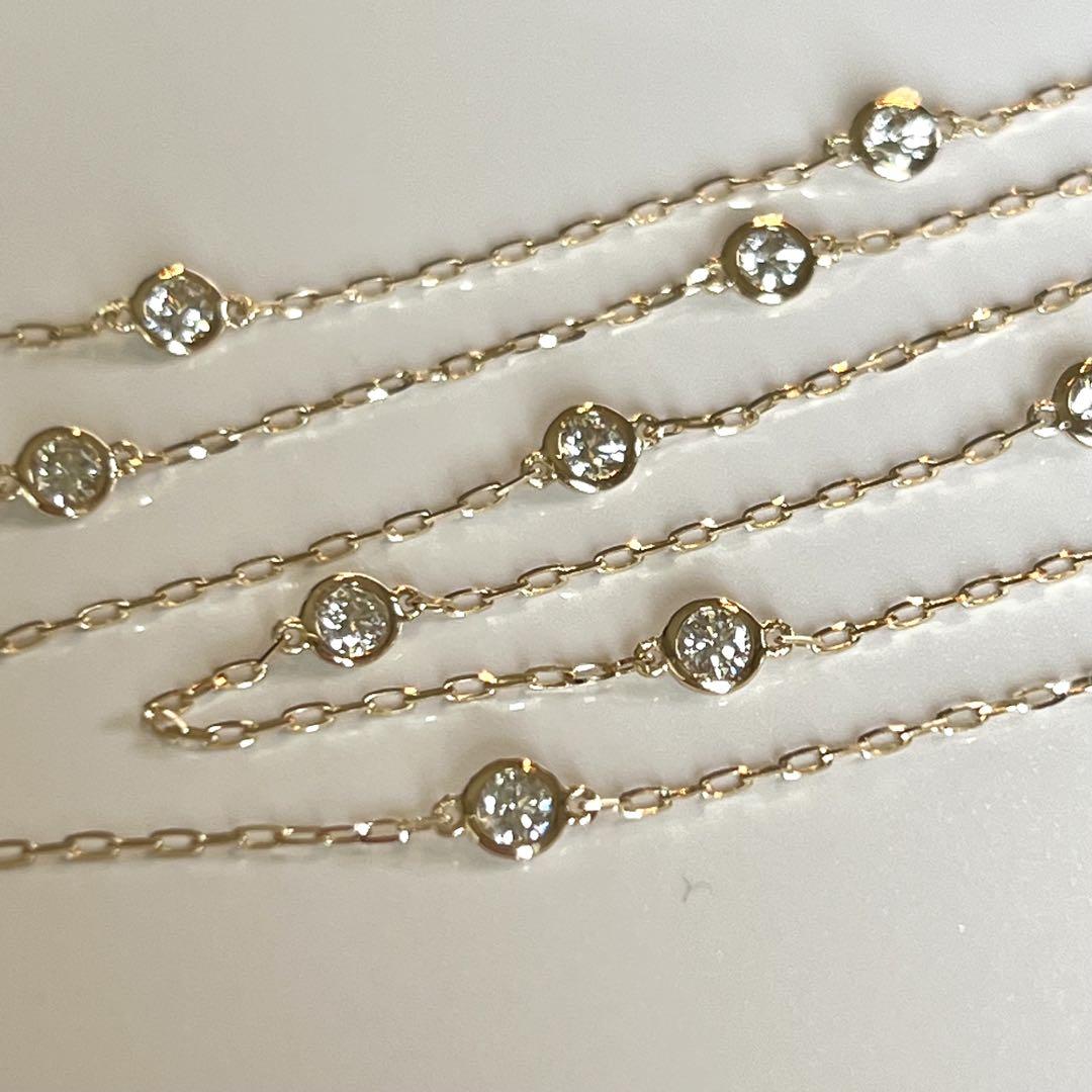 新品　H &C 天然ダイヤ　2.00ct ロングステーションネックレス 鑑付