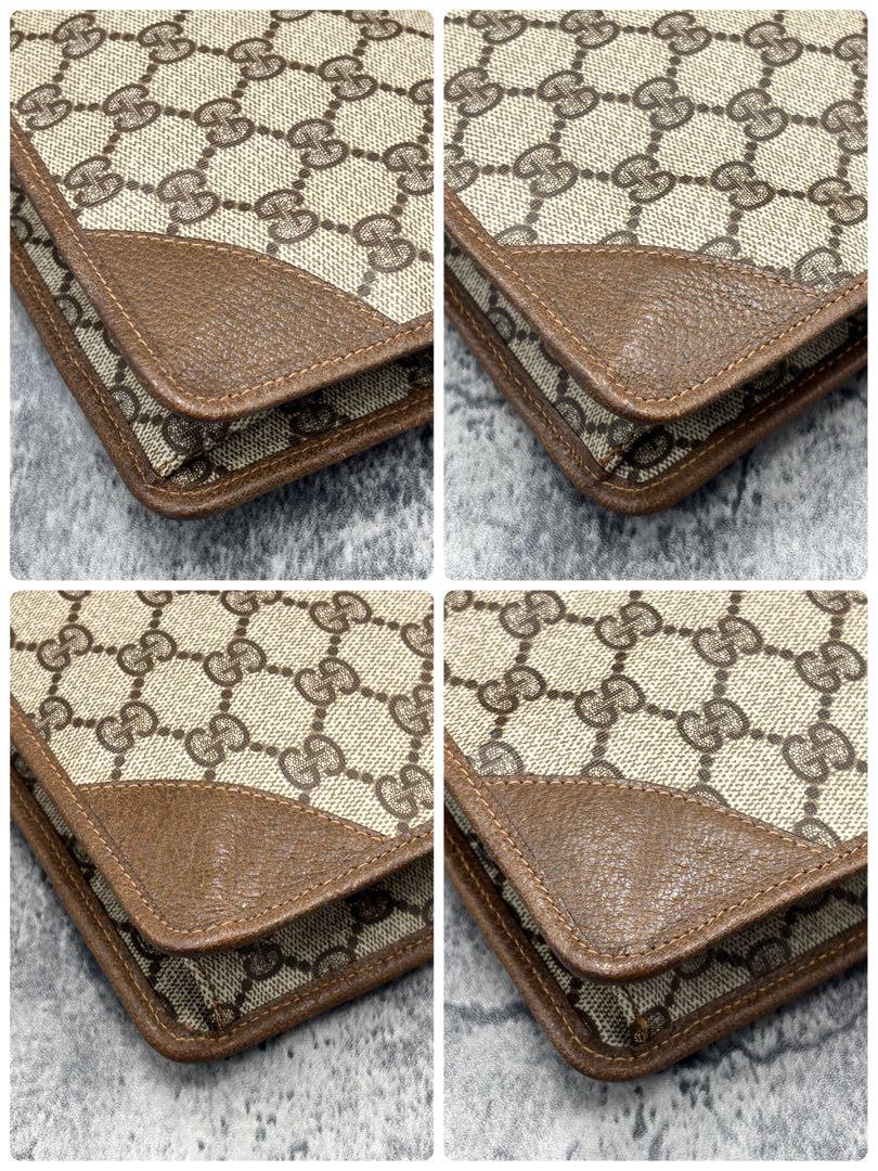激安の ✨極美品✨GUCCI ベージュ レザーPVC クラッチバッグ GG バッグ