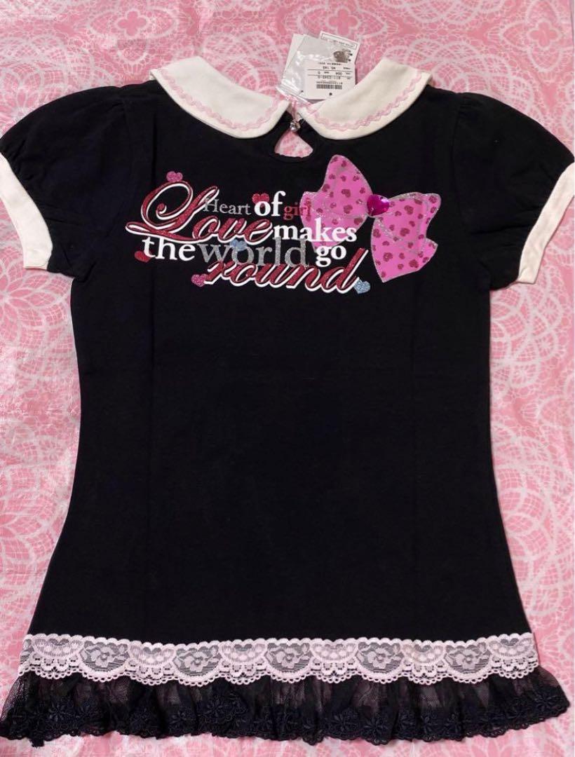 タイムセール！TRALALAトゥララ♡襟付きキラキラトップス(プリントTシャツ)