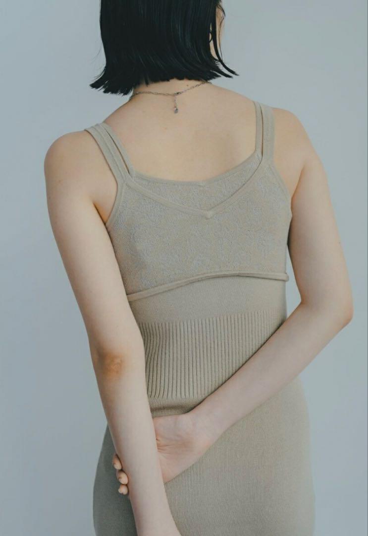 【美品】フラワーニットキャミワンピース