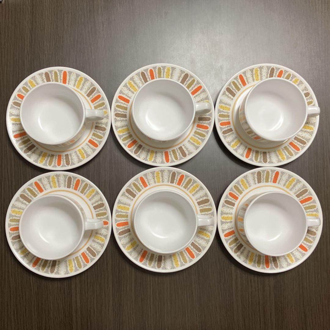 【新品・未使用】昭和レトロ　Noritake カップ・ソーサー6客セット