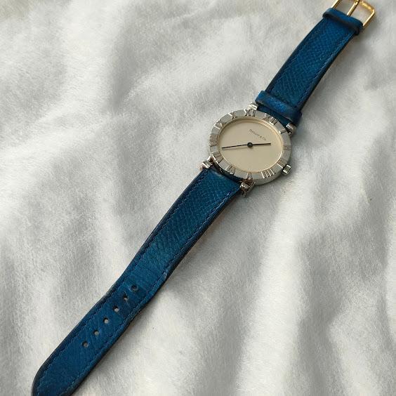 福袋セール 稼働品 Tiffany ティファニー アトラス SV925 銀製 エルメスベルト 時計