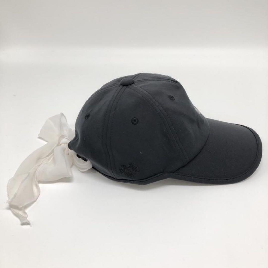 【美品】デサントゴルフ　スワロフスキーキャップ レディース ブラック