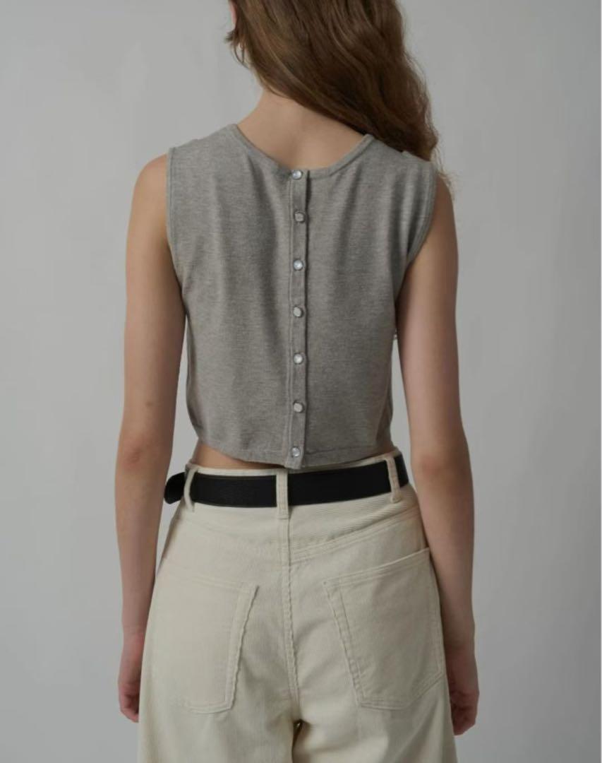 トップス slit tank stitch CD knit ensemble gray