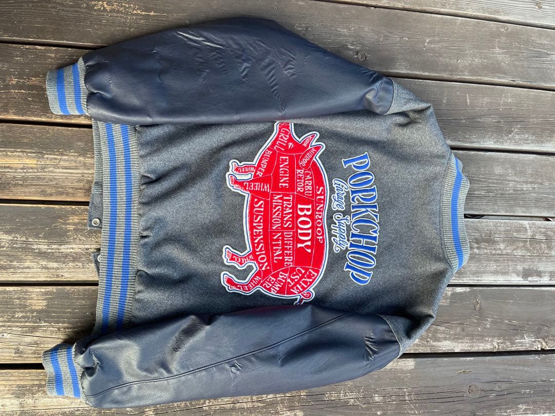 PORKCHOP スタジャン グレー ネイビー