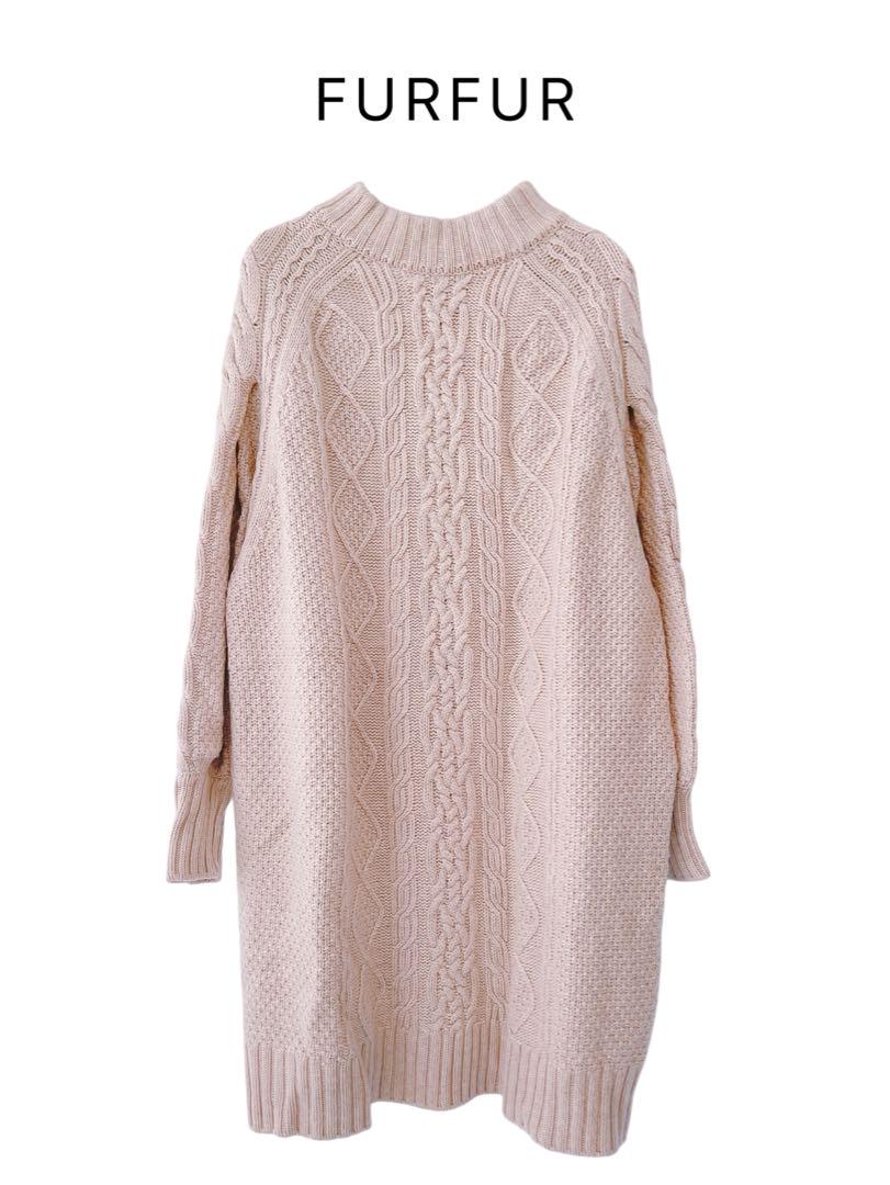 未使用に近い❕FURFURはファーファー wool ニットワンピース
