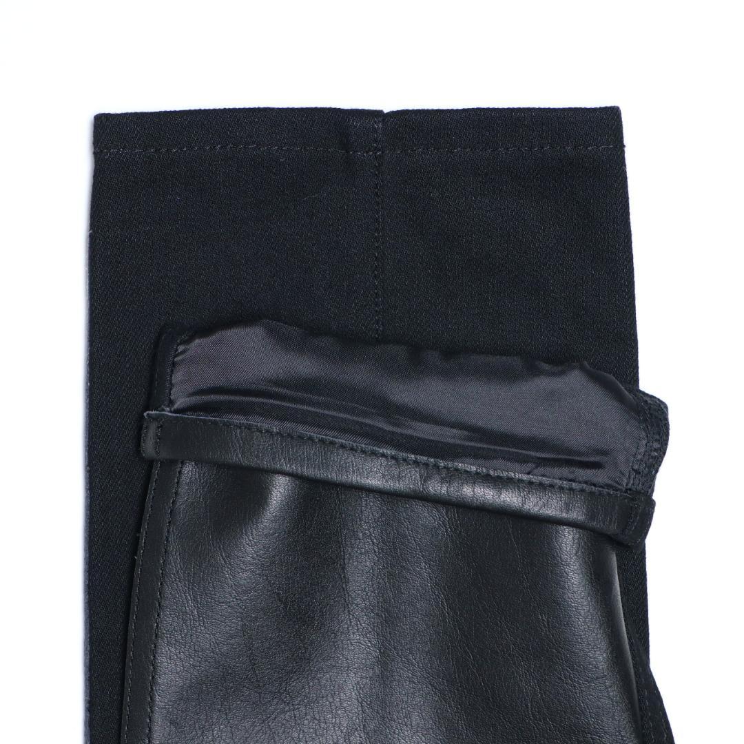 ジュンヤワタナベ マン 新品 21AW レザー切替ブラックデニムパンツ XS