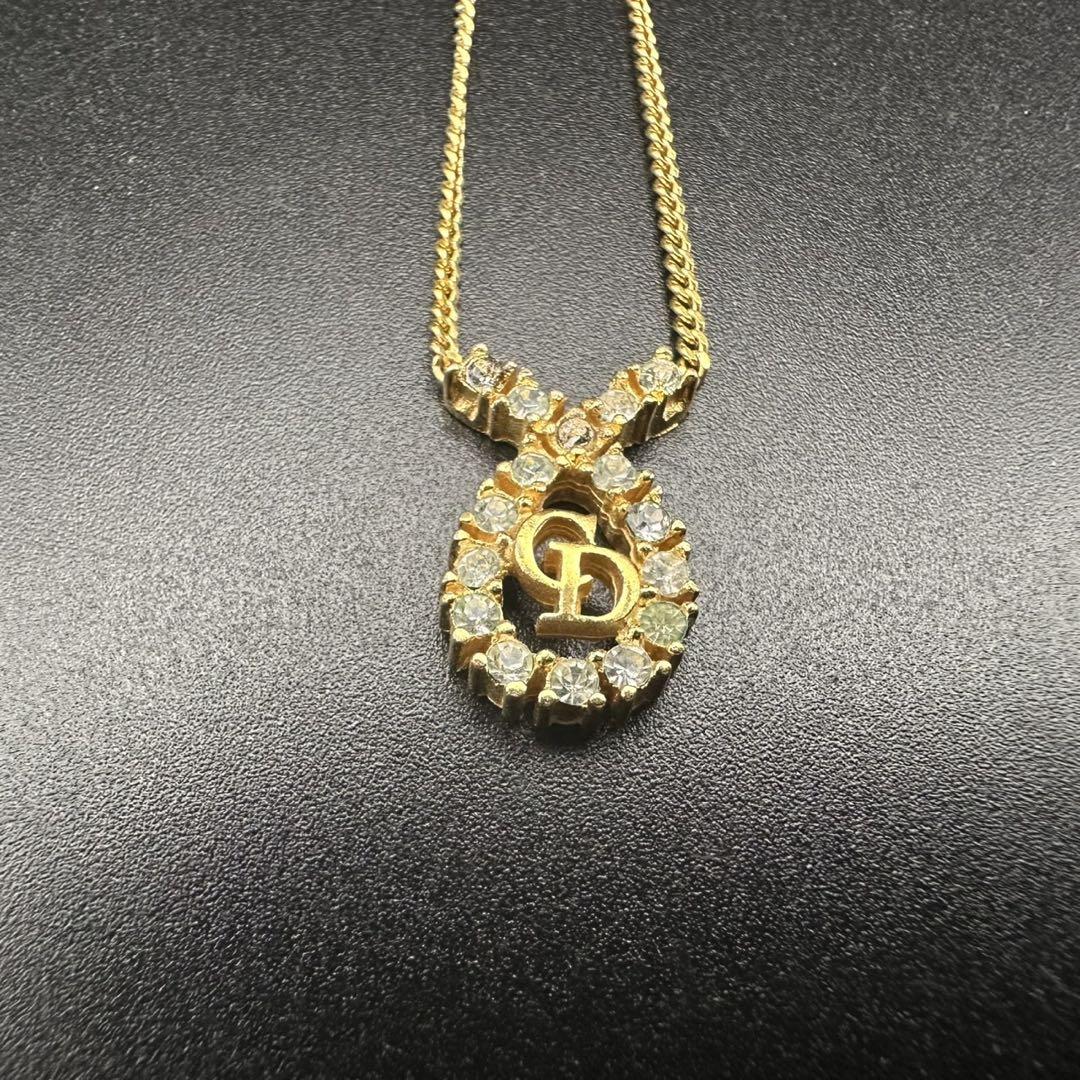 極美品✨　Dior　ネックレス　CD ロゴ　ラインストーン　希少　刻印　961