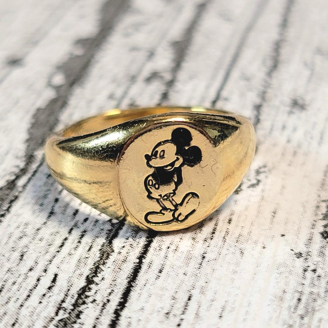 Disney Vintage 1989 ミッキーシグネット ピンキーリング