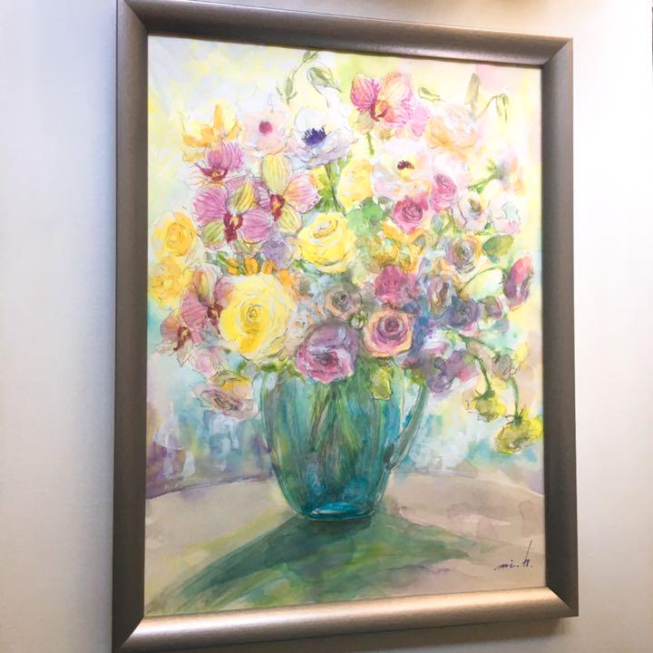 正規品安い ファレノ香る静かな朝 透明水彩画 シルバーの額入り 3UAWz-m30948469236 新作超激得