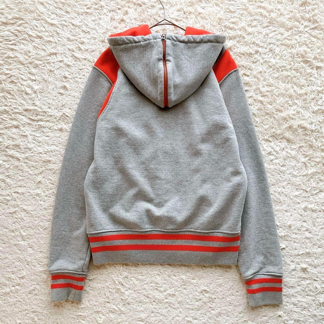 ヒステリックグラマー パーカー フード ヒスガール ワッペン グレー×オレンジ