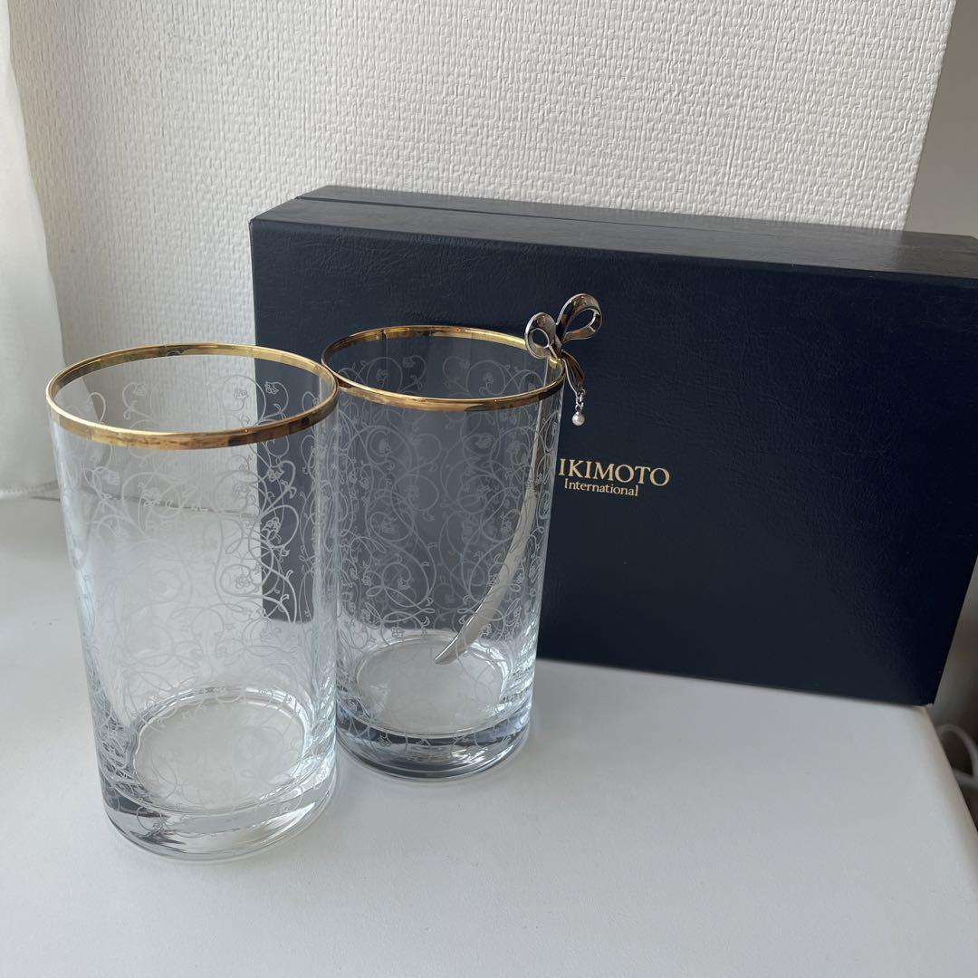 ミキモトペアグラスパール付きマドラー付き