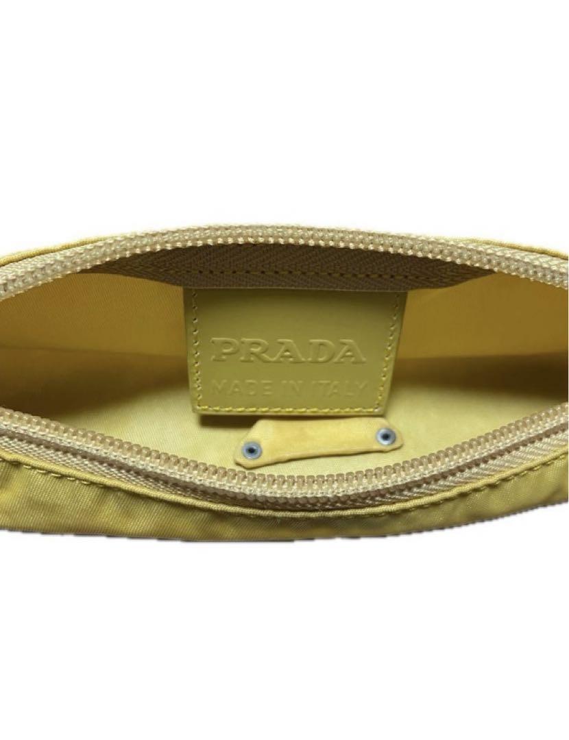 ☆美品 プラダ PRADA ナイロンポーチ イエロー