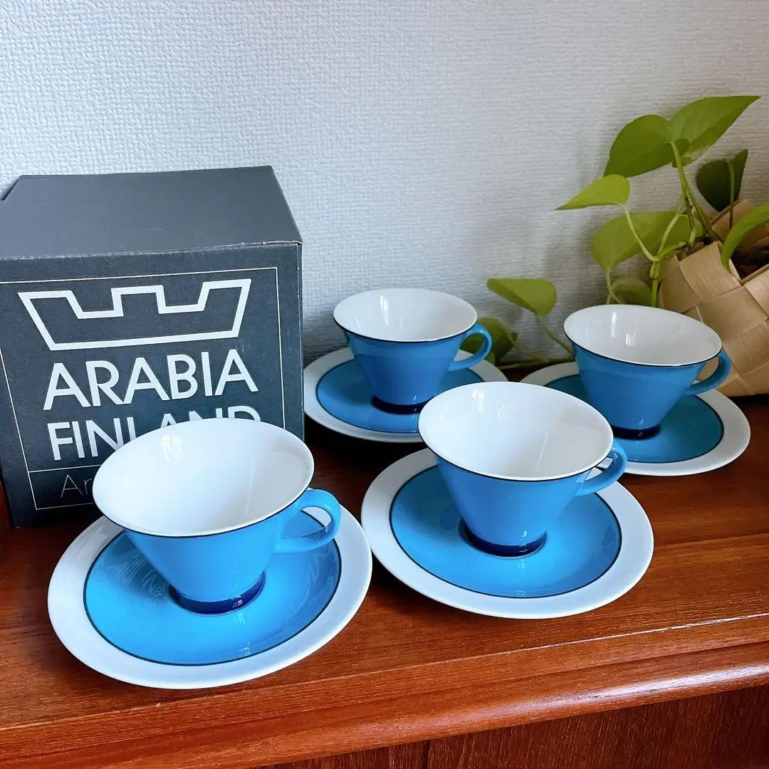 ARABIA【美品｜4客】ハレキン Harlekin カップ＆ソーサー★北欧食器