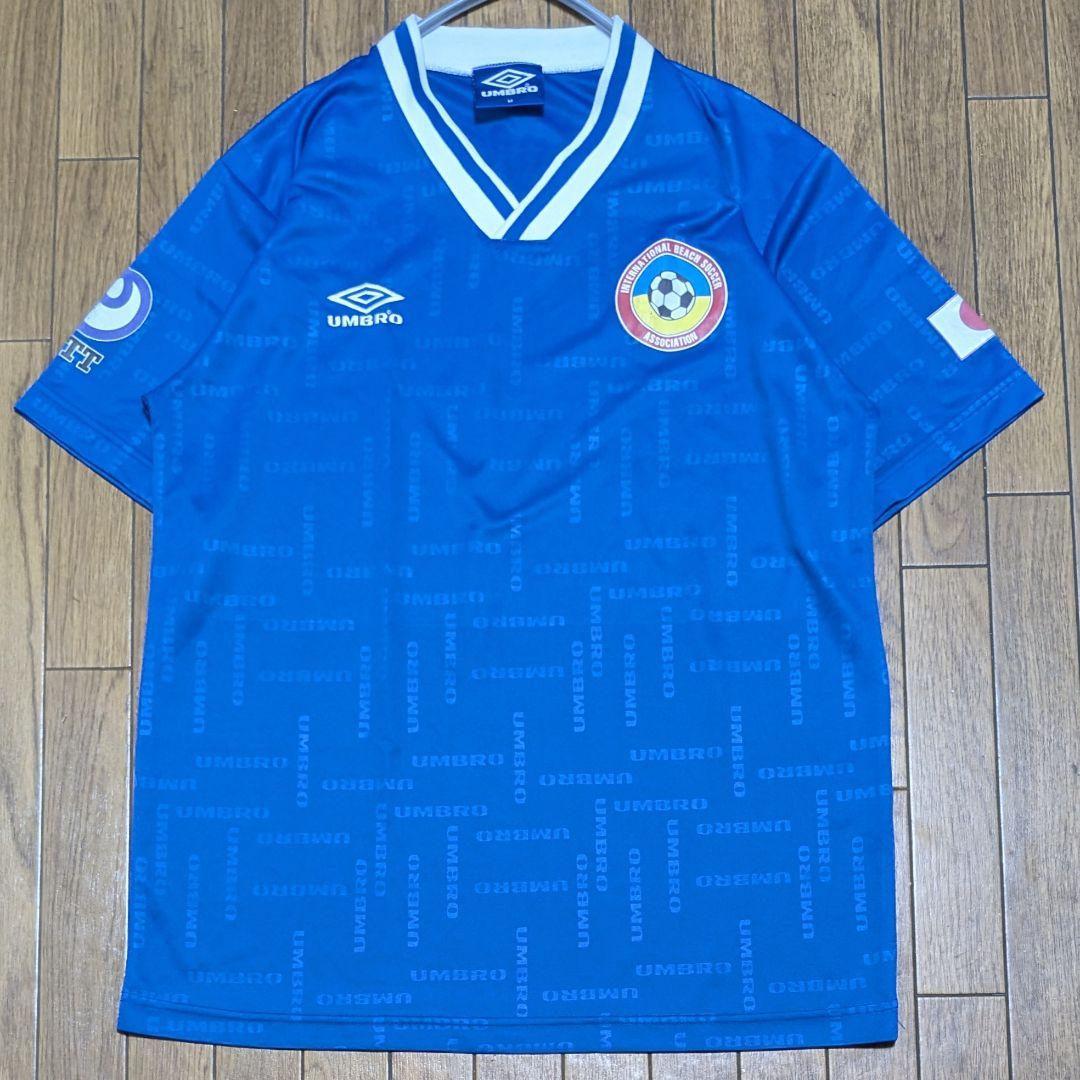 90s umbro アンブロ 半袖 ユニフォーム ゲームシャツ M ブルー