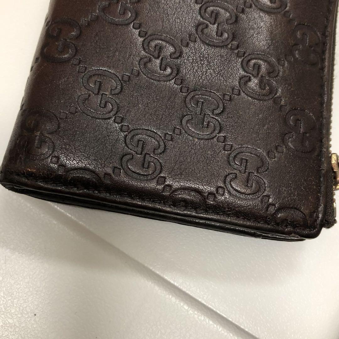 GUCCI シマ　L字ラウンドファスナー　長財布