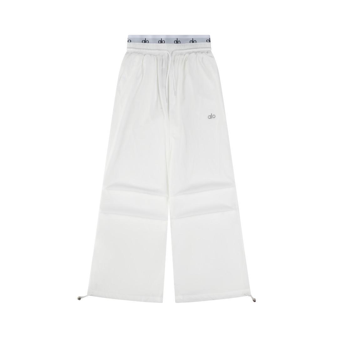 alo ホワイト ワイドパンツ スラックス Mサイズ