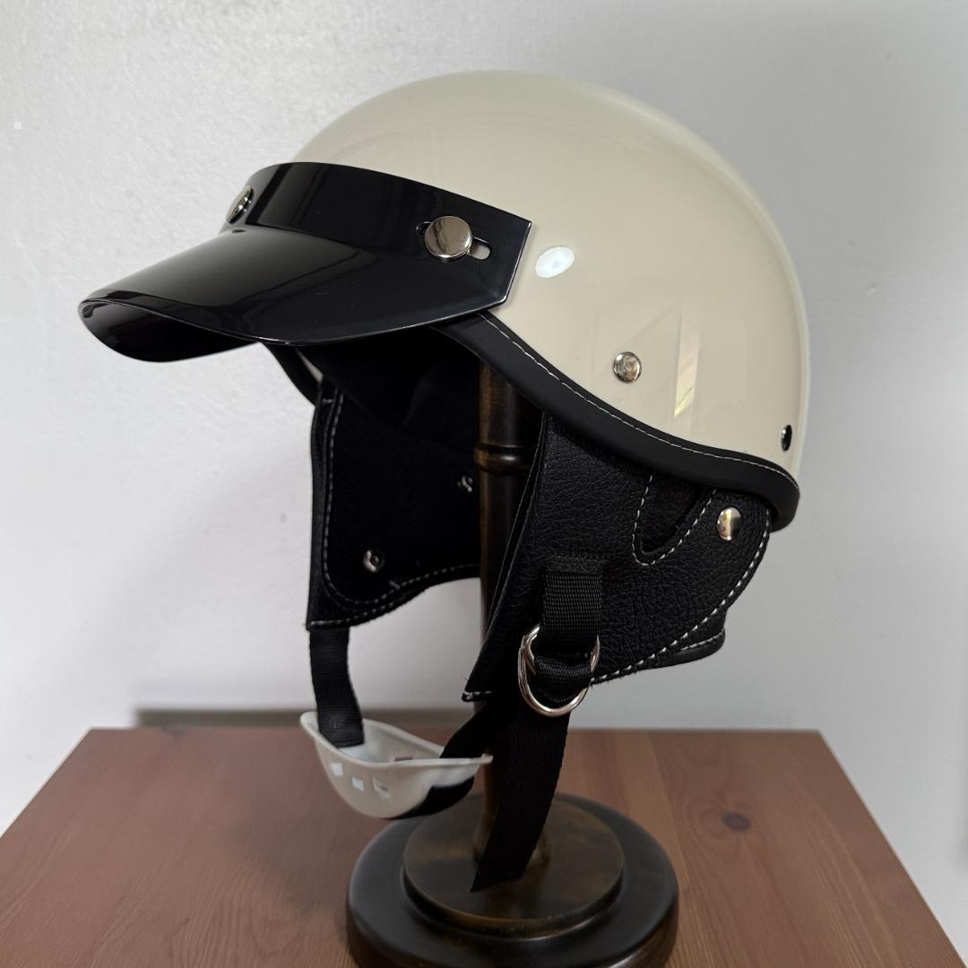 ハーフヘルメット　ホワイト　ショーティー　半ヘル　検bell　ハーレー　ホンダ ハーフヘルメット ホワイト 半ヘル ショーティー 検ハーレー