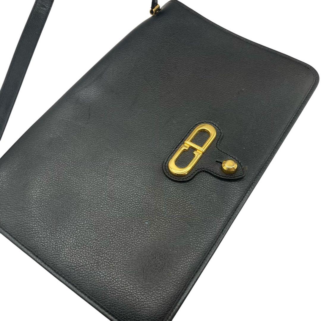 Dior✨クリスチャンディオール　ショルダーバッグ　ブラック　レザー　CDロゴ