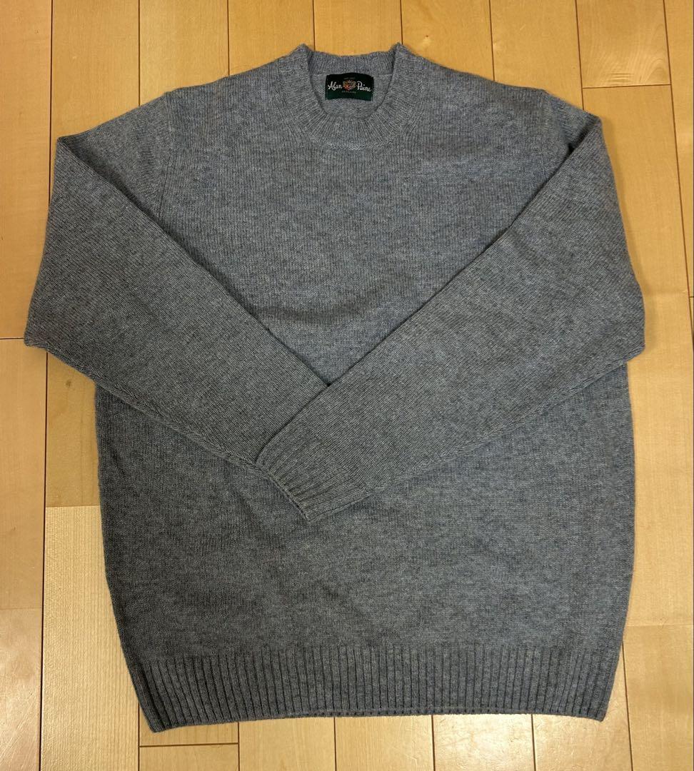 Alan Paine ブルーグレー クルーネックセーター