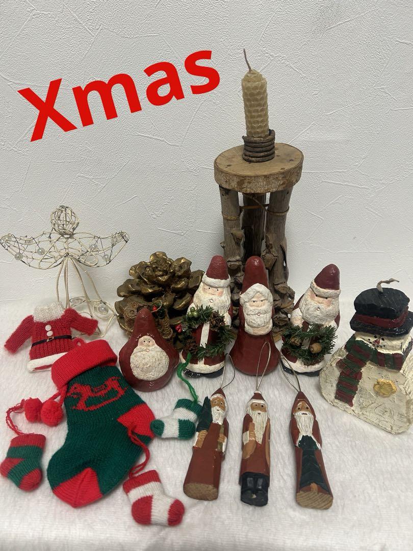 Xmas☆クリスマス用品セットローソク☆松ぼっくり☆オーナメント☆サンタ