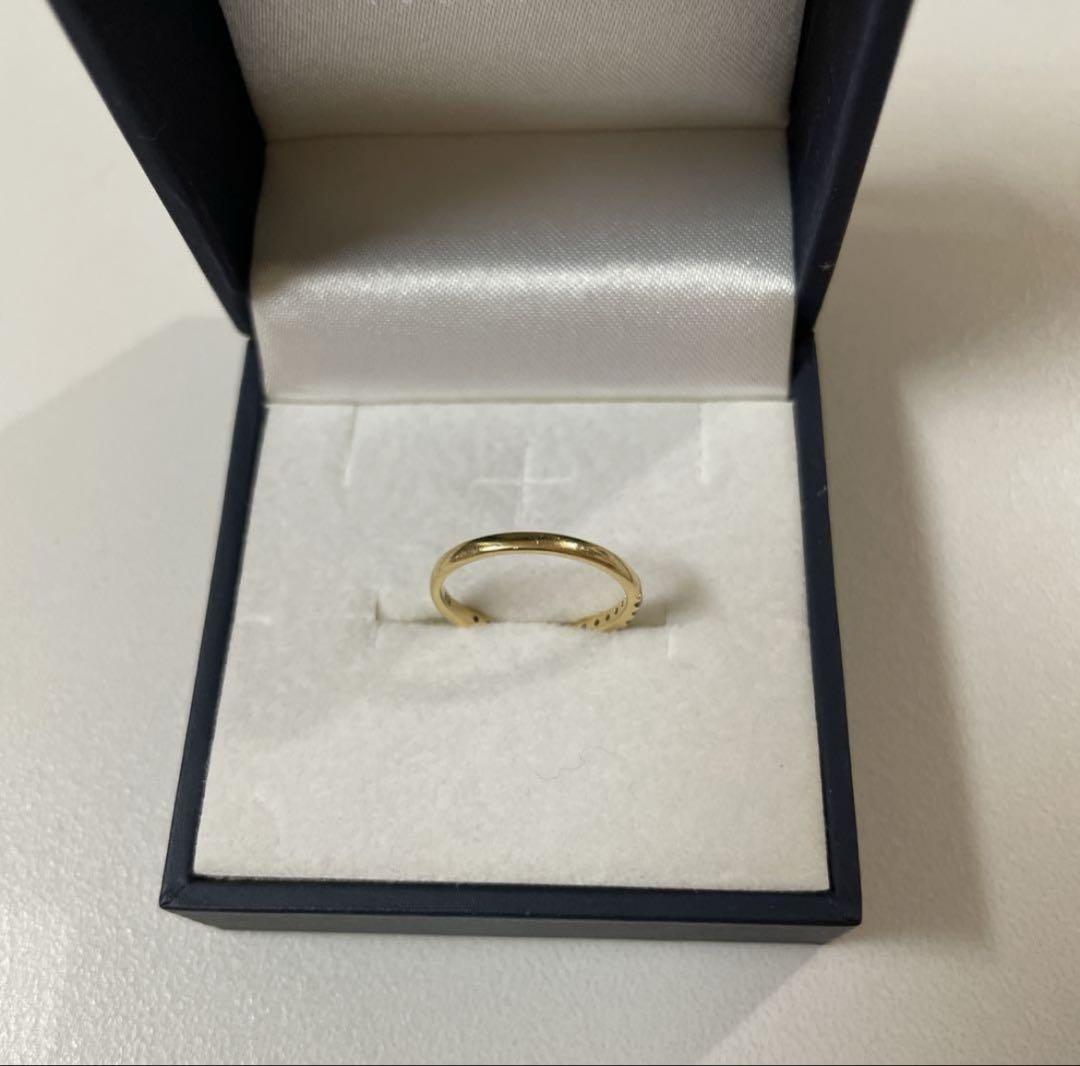 ジュエリーツツミ　ピンキーリング　K18 0.18ct 4-5号箱有り保証書無し