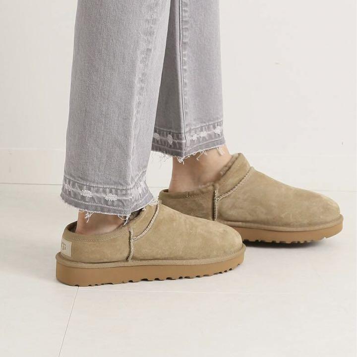 新品 UGG フレームワーク 25 ベージュ アグ クラシックスリッパ