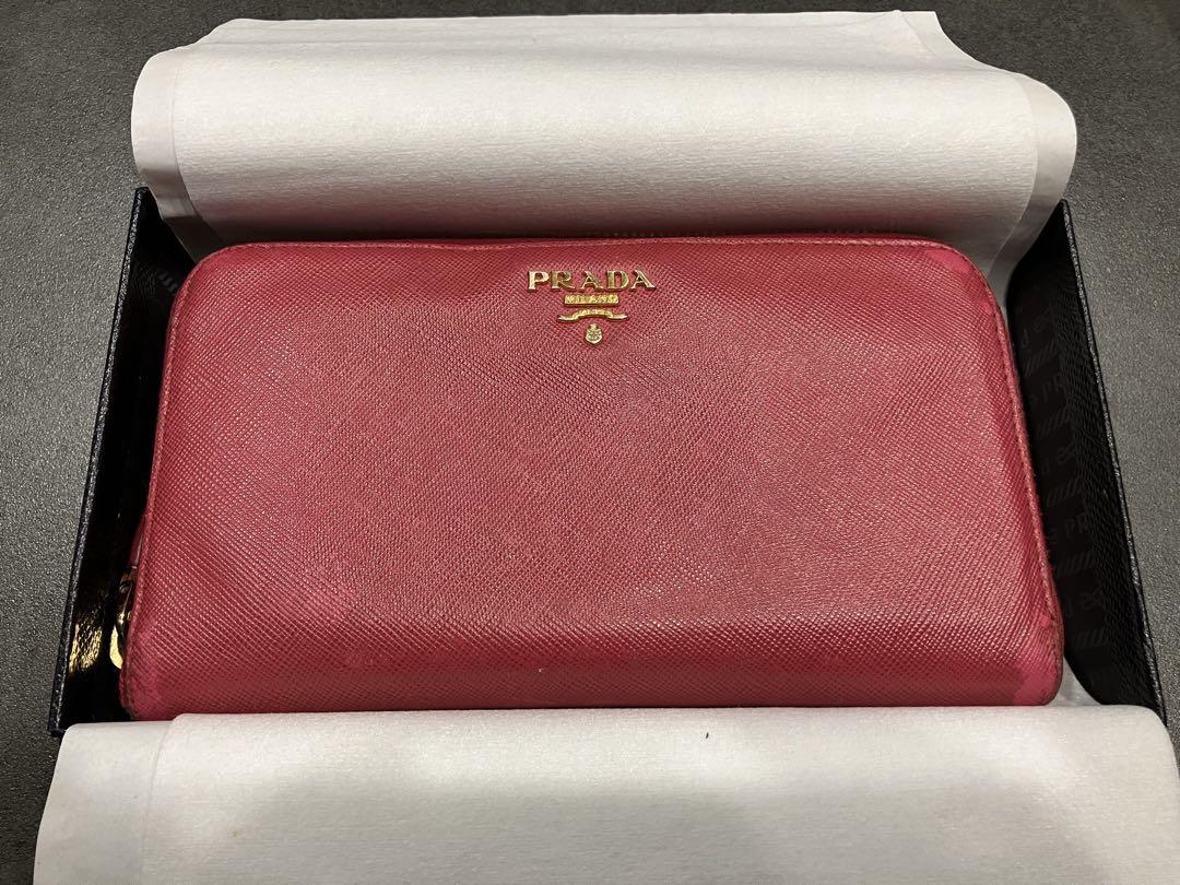 見逃し厳禁！おトクな PRADA サフィアーノメタル メルカリ - ピンク 長財布 レザー 小物