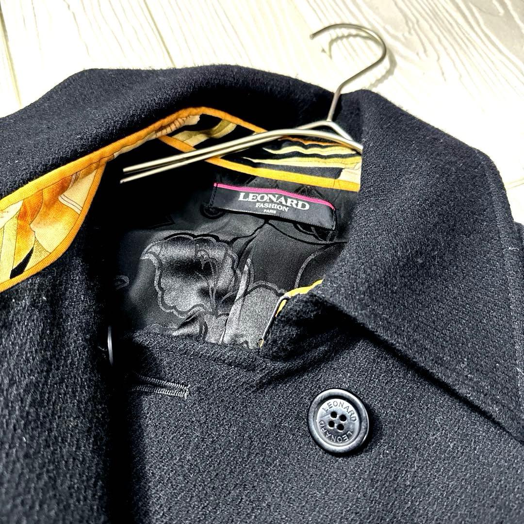 【LEONARD 】日本製!カシミアミックスブラウスダブルコート13号XL 【LEONARD 】日本製!カシミアミックスブラウスダブルコート13号XL