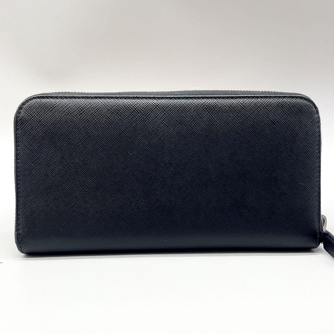 PRADA プラダ 長財布 サフィアーノ トライアングル ブラック