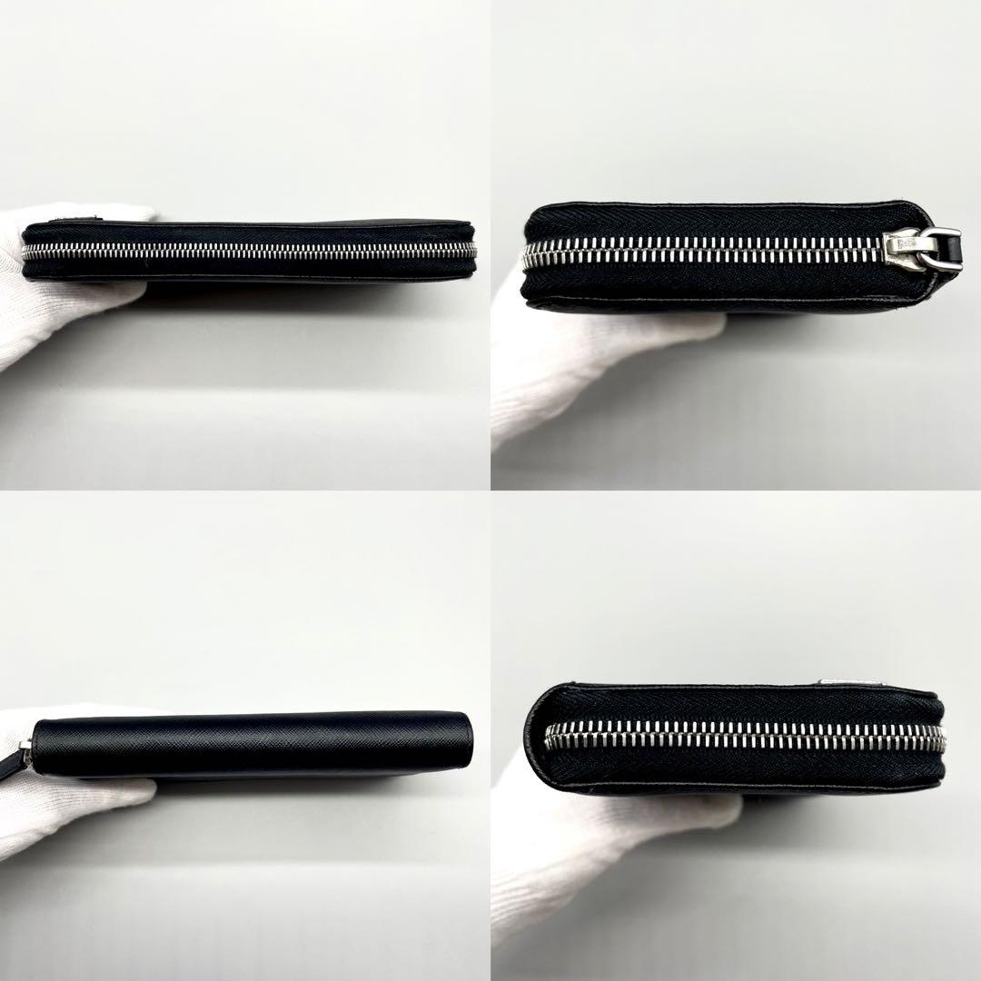 PRADA プラダ 長財布 サフィアーノ トライアングル ブラック