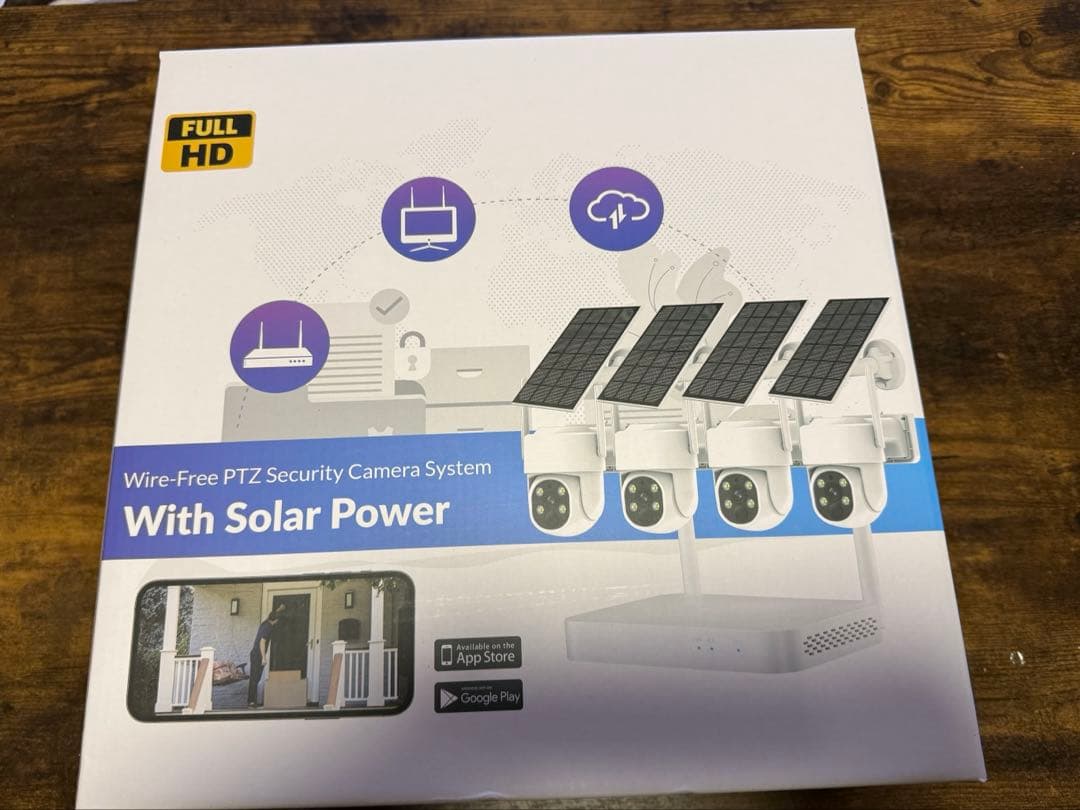 VORGUT 防犯カメラ 屋外 ソーラー モニター付き 4台セット新品、♥