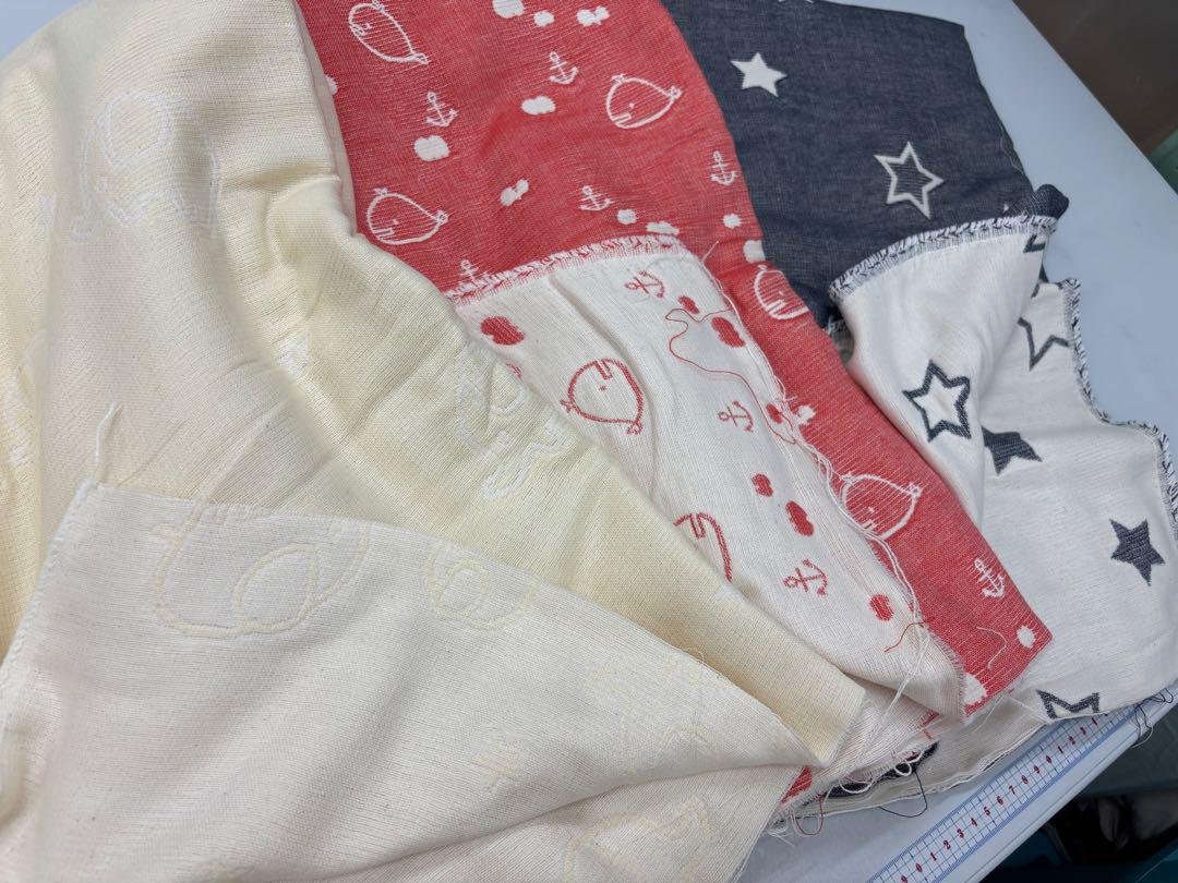 147.生地まとめ売り6重カットクロス 6点セット　おまけ付き