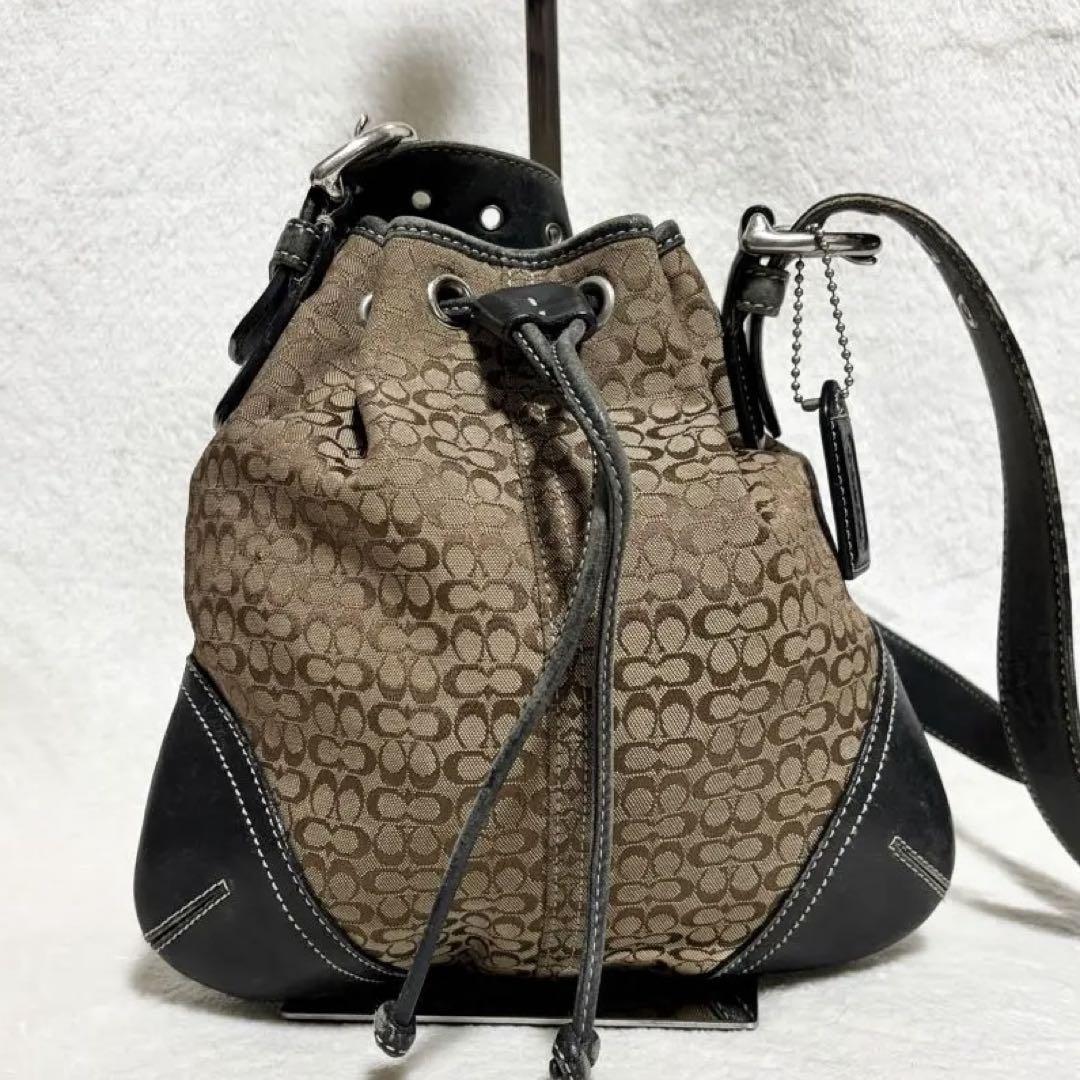 極美品・希少 COACH コーチ ショルダーバッグ 巾着型 6387