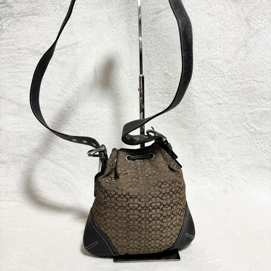 極美品・希少 COACH コーチ ショルダーバッグ 巾着型 6387