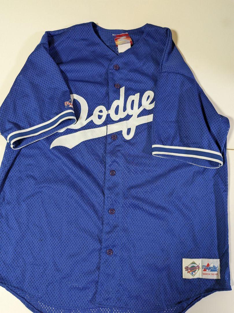 90s USA製 マジェスティック　ドジャース 野茂英雄 ユニフォーム　Ｌ 青