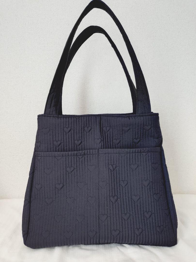 週末SALE ハンドメイド☆ポリエステルハート刺繍ヌビバッグ L＋