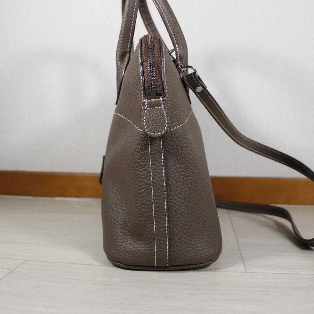 極美品】ブガッティバッグ 2way ショルダーバッグ グレージュ
